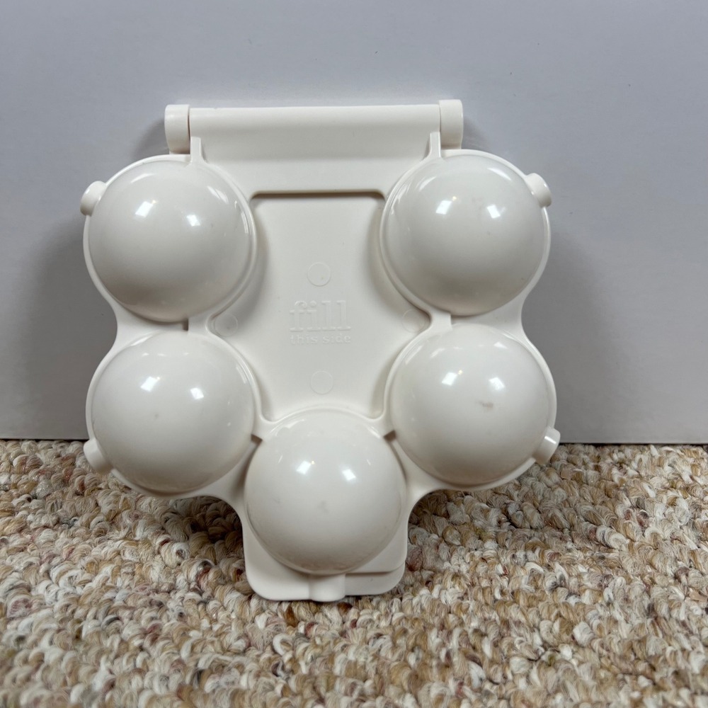 Sweet Creations Cake Pop Press White Plastic Round 5 Cavity Mold Baking Tool